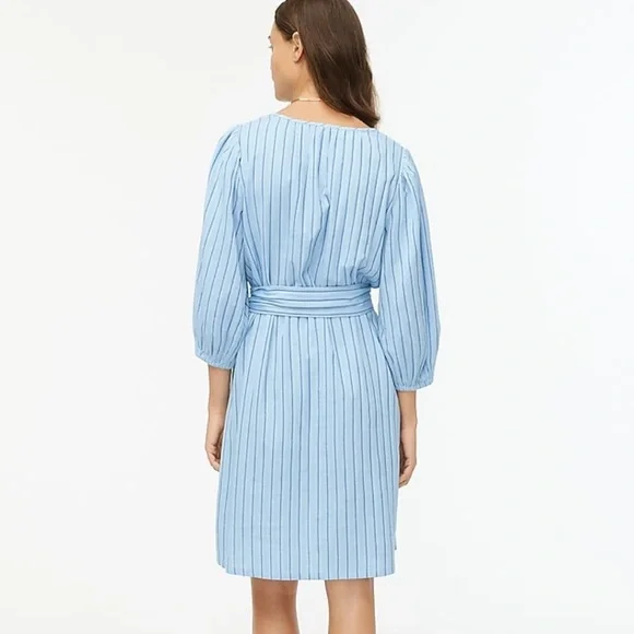 NWT J. Crew Balloon Sleeve Dress in Serenity Stripe - Picture 3 of 7